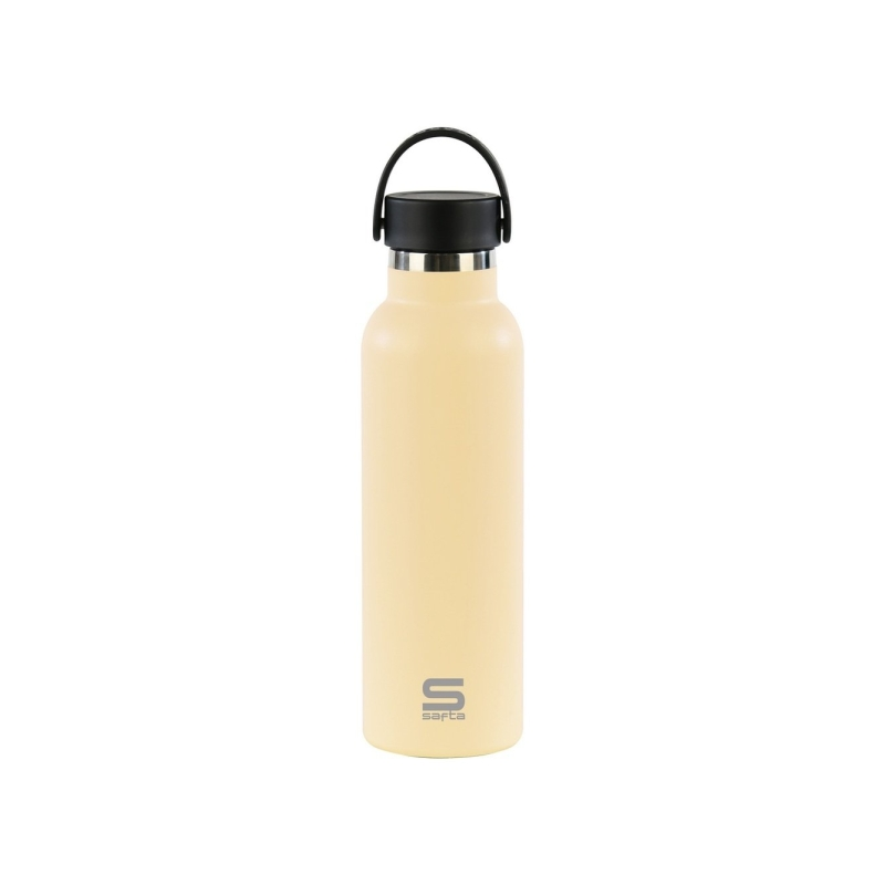 Bouteille isotherme Safta 600 ml - Acier inoxydable - Poignée supérieure - Couleur sable