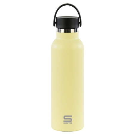 Bouteille isotherme Safta 600 ml - Acier inoxydable - Poignée supérieure - Jaune