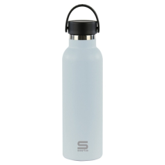 Bouteille isotherme Safta 600 ml - Acier inoxydable - Base antidérapante en silicone - Poignée supérieure - Bleu clair