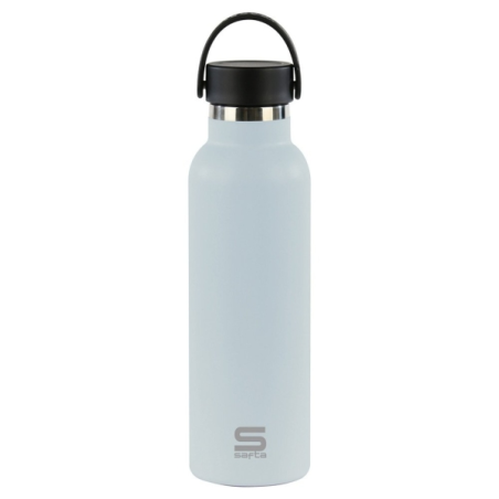 Bouteille isotherme Safta 600 ml - Acier inoxydable - Base antidérapante en silicone - Poignée supérieure - Bleu clair