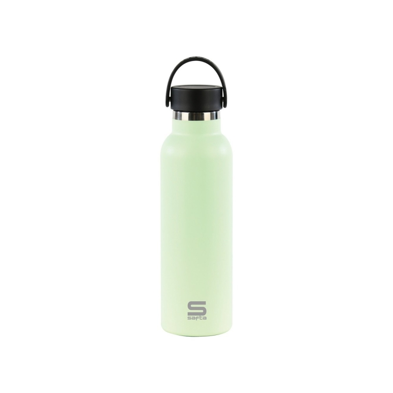 Bouteille isotherme Safta 600 ml - Acier inoxydable - Poignée supérieure - Verte