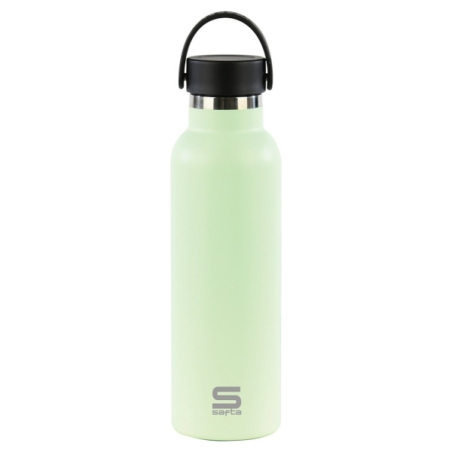 Bouteille isotherme Safta 600 ml - Acier inoxydable - Poignée supérieure - Verte