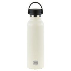 Bouteille isotherme Safta 600 ml - Acier inoxydable - Poignée supérieure - Blanche