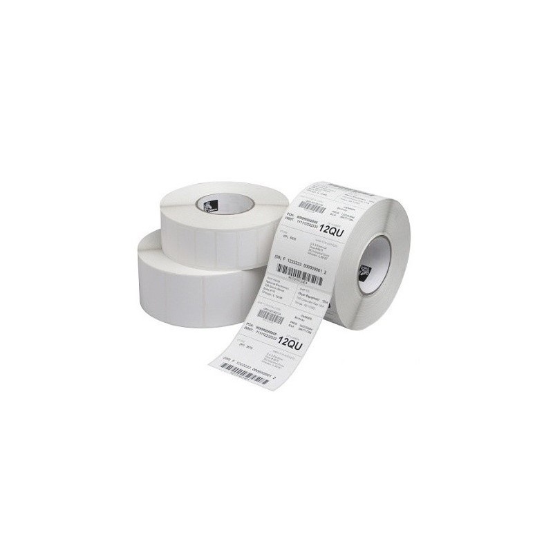 Lot de 12 rouleaux d'étiquettes thermiques d'origine Zebra Z-Select 2000T 75 x 51 mm - Adhésif permanent - 1 370 unités par