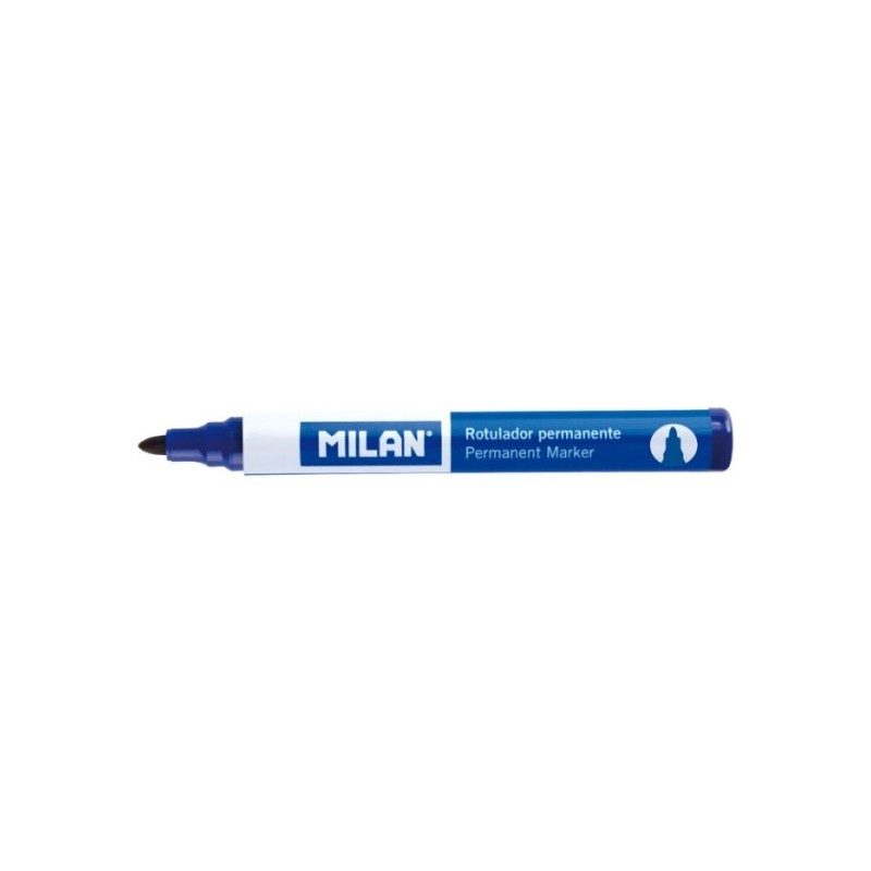 Marqueurs permanents Milan bleu pointe ronde 4 mm x12