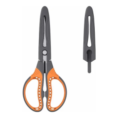 Étui de protection pour ciseaux ErichKrause en acier inoxydable 16,5 cm - Gris/Orange