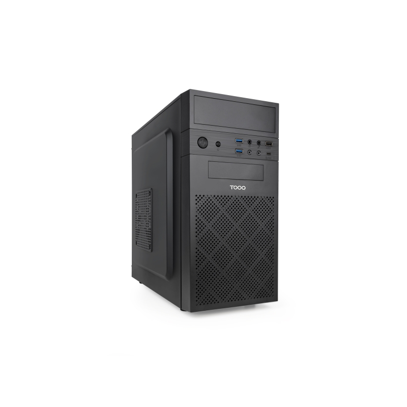 Boîtier tour microATX Tooq Isobox Ultra - Compatible disques 3,5" et 2,5" - Ports USB-A 2.0, USB-A 3.0, USB-C et audio