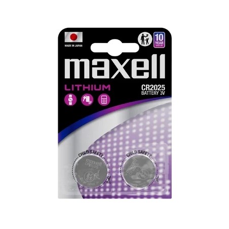 ✅ Lot de 2 piles bouton au lithium CR2025 3 V de Maxell couleur Plusieurs couleurs en stock