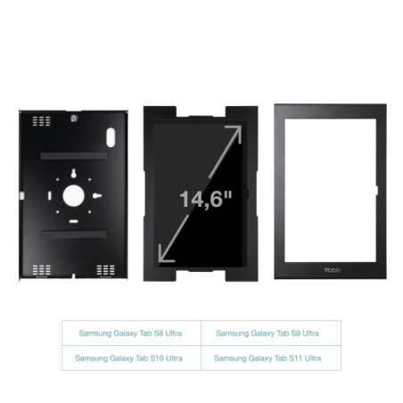 Cadre antivol Tooq avec verrou de sécurité pour tablettes 14,6" - VESA 75x75