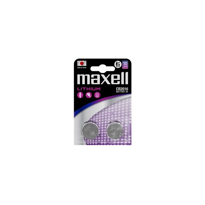 Lot de 2 piles bouton au lithium CR2016 3 V de Maxell