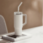 Mug isotherme Xiaomi 1 L avec paille - Acier inoxydable 316L - Isolation thermique - Bouchon hermétique anti-fuite - Couvercle