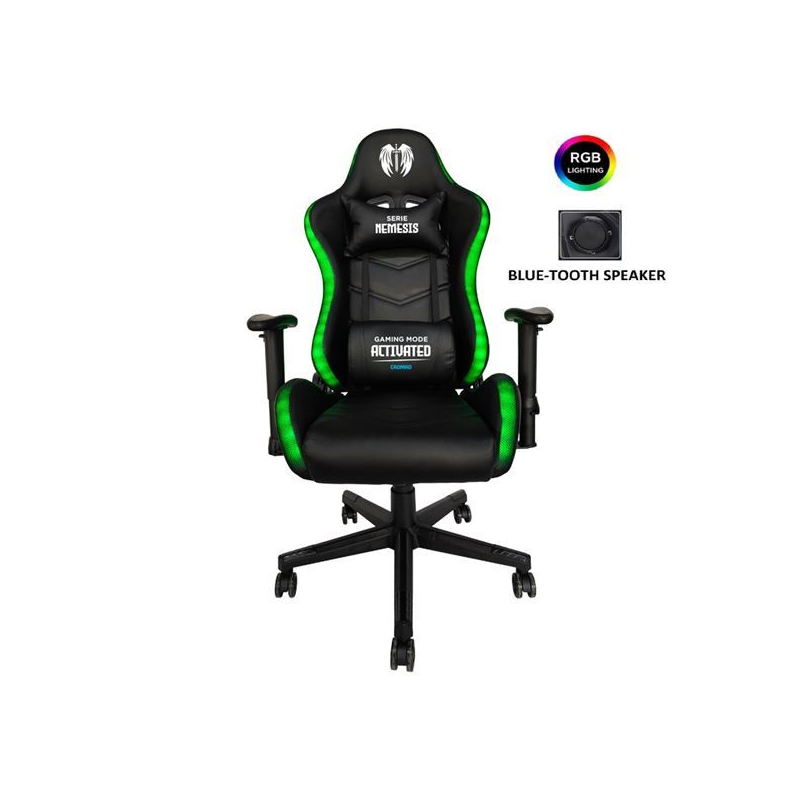 Fauteuil gaming Cromad Nemesis Series RGB - Structure robuste - Revêtement en similicuir de haute qualité - Hauteur réglable