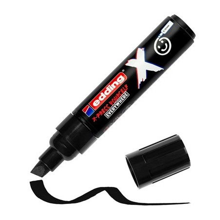 Marqueurs permanents Edding 6900 noir pointe biseautée x2