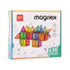 Jeu de construction magnétique Apli Magnex - 36 pièces géométriques - Recommandé pour les enfants de 3 ans et plus