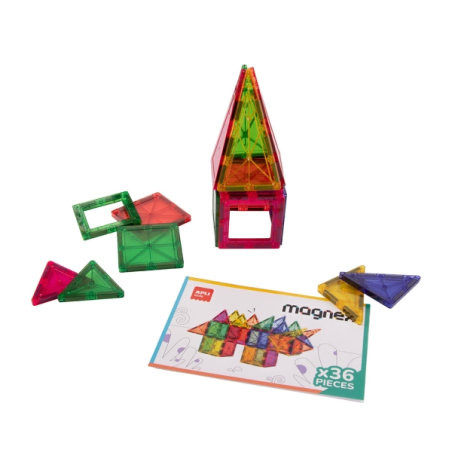 Jeu de construction magnétique Apli Magnex - 36 pièces géométriques - Recommandé pour les enfants de 3 ans et plus