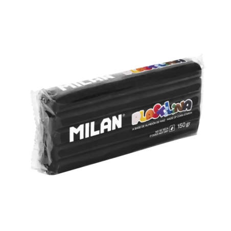 Bâtonnet de pâte à modeler Milan 150 g - Base fécule de maïs - Sans gluten - Mélangeable - Noir