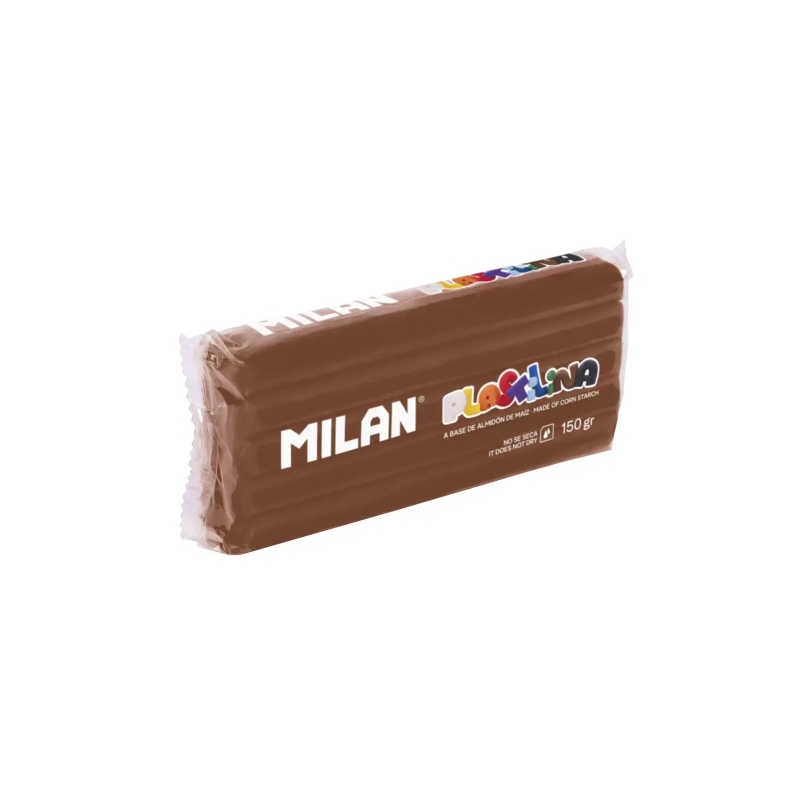 Bâtonnet de pâte à modeler Milan 150 g - Base fécule de maïs - Sans gluten - Miscible - Marron