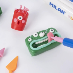 Bâtonnets de pâte à modeler Milan 150 g - Base d'amidon de maïs - Sans gluten - Miscible - Vert