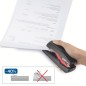 Agrafeuse de bureau compacte Rapid Supreme Omnipress SO30c - Jusqu'à 30 feuilles - Agrafage sans effort - Noir/rouge