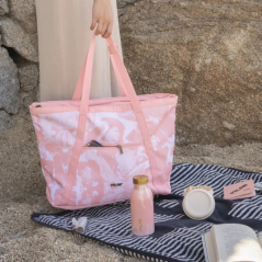 Sac cabas Milan Lava Collection 18,5 L - Grande capacité - Fermeture éclair - Dimensions : 52 x 36 x 3 cm - Rose