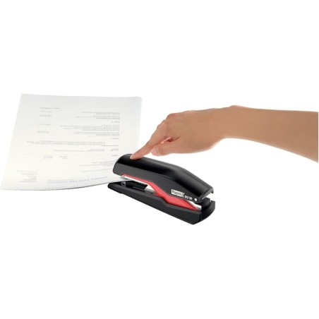 Agrafeuse de bureau Rapid Supreme Omnipress SO30 - Jusqu'à 30 feuilles - Agrafage sans effort - Noir/rouge