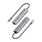 Adaptateur réseau Aisens ASUC-4P040-GR USB-C vers Gigabit Ethernet + Hub (2 ports USB-C et 1 port USB-A 3.0) - 15 cm - Gris