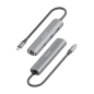 Adaptateur réseau Aisens ASUC-4P039-GR USB-C vers Gigabit Ethernet + Hub (1 port USB-C et 2 ports USB-A 3.0) - 15 cm - Gris