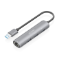 Adaptateur réseau Aisens ASUC-4P034-GR USB 3.0 vers Gigabit Ethernet + hub 3 ports USB-A 3.0 - 15 cm - Gris