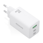 Chargeur Aisens GAN 65 W - 2 ports USB-C PD3.0 QC4.0 et 1 port USB-A QC3.0 - Blanc