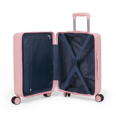 Valise cabine rigide Milan Collection 430 - 4 doubles roues pivotantes à 360° - Serrure à combinaison à 3 chiffres - Ouverture