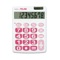 calculatrice blanche rose grandes touches
