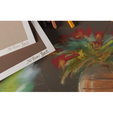 Cahier d'écriture Canson Mi-Teintes Touch avec 12 feuilles de papier 350 g/m² - Dimensions : 29,7 x 42 cm - Surface