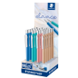 Présentoir 20 stylos rétractables bleus Staedtler Elance
