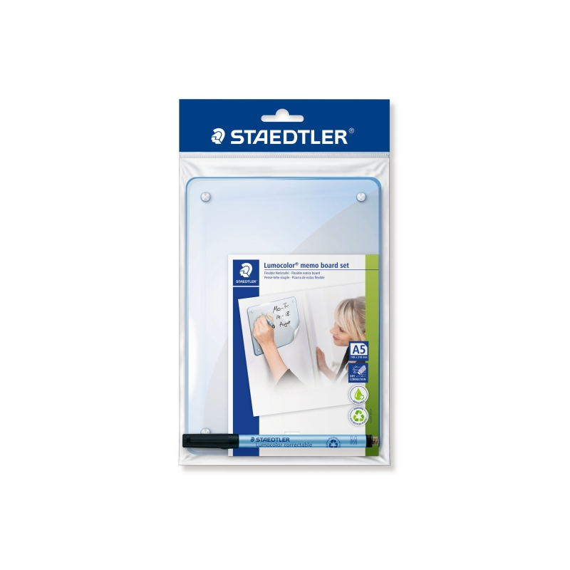 Bloc-notes flexible Staedtler Lumocolor 641 avec marqueur - Format 210 x 148 mm - Autocollant - Nettoyage à sec uniquement