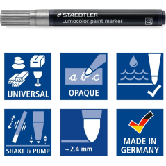 marqueur argent Staedtler capuchon noir