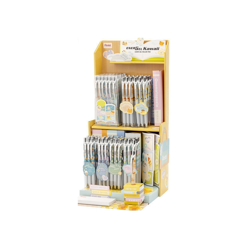 Présentoir Pentel Energel 72 stylos gel rétractables 0,5 mm