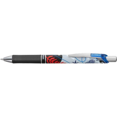 stylo rétractable bleu motifs floraux