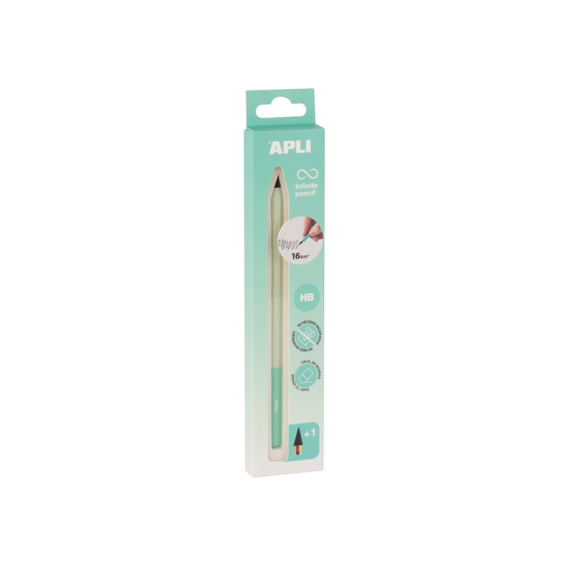 Crayon Apli Infinite Nordik, pack crayon Infinite HB + mine de rechange + capuchon de protection - Pour écrire jusqu'à 16 km
