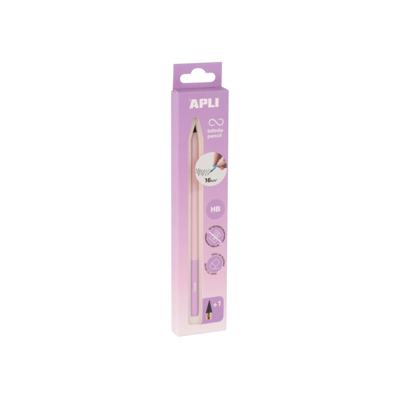 Crayon Apli Infinite Nordik, pack crayon Infinite HB + mine de rechange + capuchon de protection - Pour écrire jusqu'à 16 km