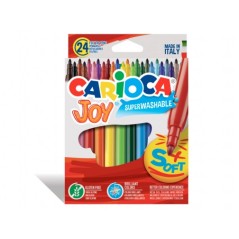 ✅ Pack de 24 marqueurs Carioca Joy - Encre super lavable - Pointe fine 2,8 mm - Pointe bloquée - Capuchon venti en stock