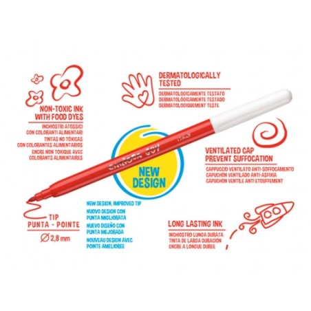 Marqueurs fins Carioca Joy 24 couleurs - Encre lavable