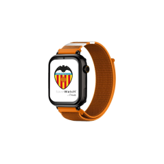 Montre connectée Savefamily Savewatch Plus Valencia CF Edition avec GPS et appels - Bracelet en tissu orange