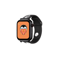 Montre connectée Savefamily Savewatch Plus Valencia CF Edition avec GPS et appels - Bracelet en silicone noir