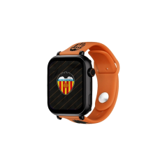 Montre connectée Savefamily Savewatch Plus Valencia CF Edition avec GPS et appels - Bracelet en silicone orange
