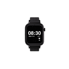 Montre connectée Savefamily SaveWatch Plus pour enfants avec GPS et appel - IP67 - Bouton SOS - Boîtier noir - Bracelet en