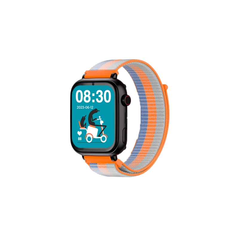 Montre connectée Savefamily SaveWatch Plus pour enfants avec GPS et appel - IP67 - Bouton SOS - Boîtier noir - Bracelet en