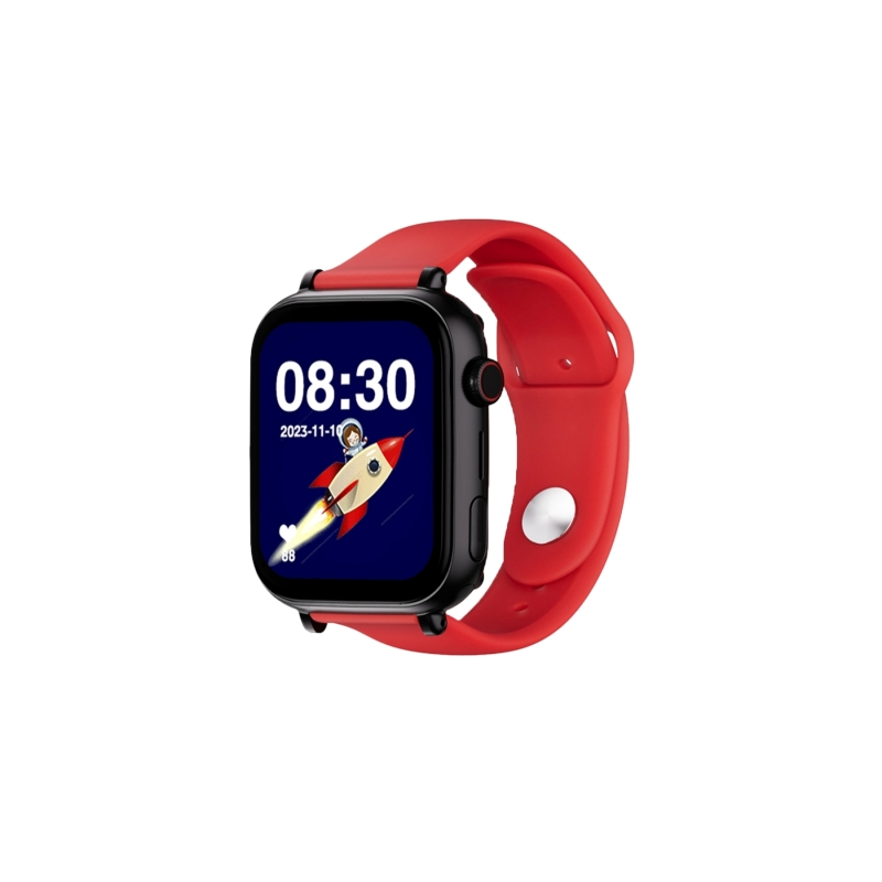 Montre connectée Savefamily SaveWatch Plus pour enfants avec GPS et appel - IP67 - Bouton SOS - Boîtier noir - Bracelet en