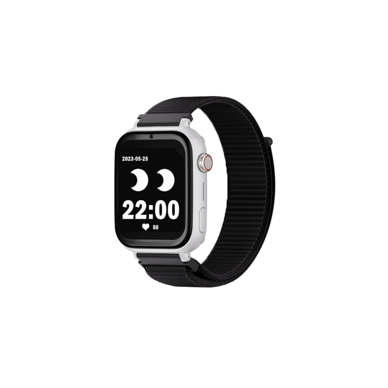 Montre connectée Savefamily SaveWatch Plus pour enfants avec GPS et appel - IP67 - Bouton SOS - Boîtier blanc - Bracelet en
