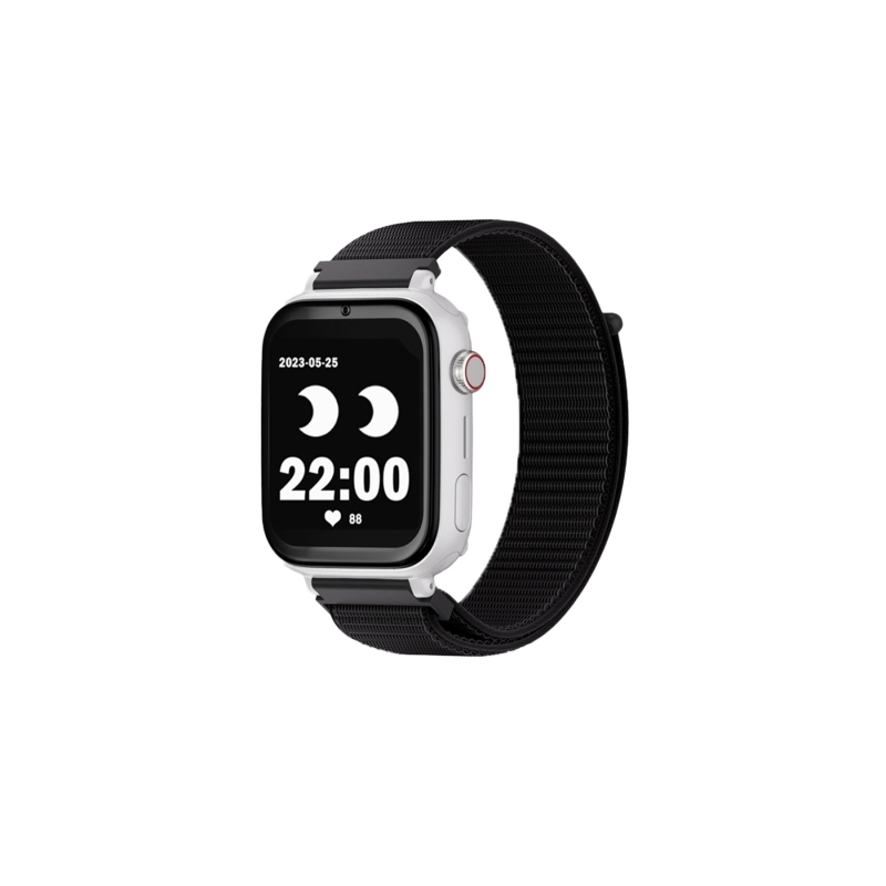 Montre connectée Savefamily SaveWatch Plus pour enfants avec GPS et appel - IP67 - Bouton SOS - Boîtier blanc - Bracelet en