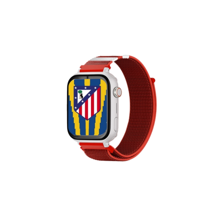 Montre connectée Savefamily Savewatch Plus pour enfants, édition Atlético de Madrid, avec GPS et appels - Bracelet en tissu